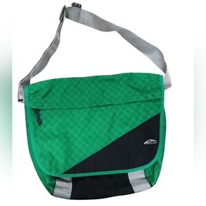 Vans Off The Wall Checkered Green and Black Messenger/Skater Bag 19"X15"